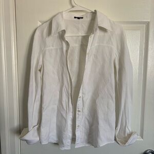 Vintage White Textured Button Blouse Shirt
